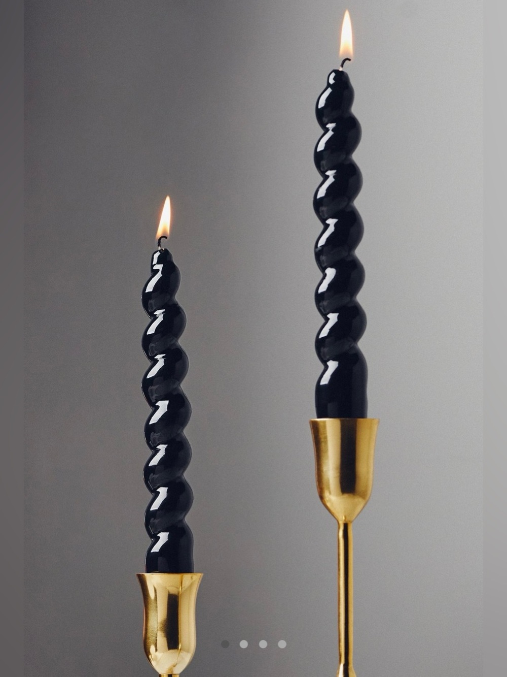 Anthropologie High Shine Spiral Taper Candles, Set of 2